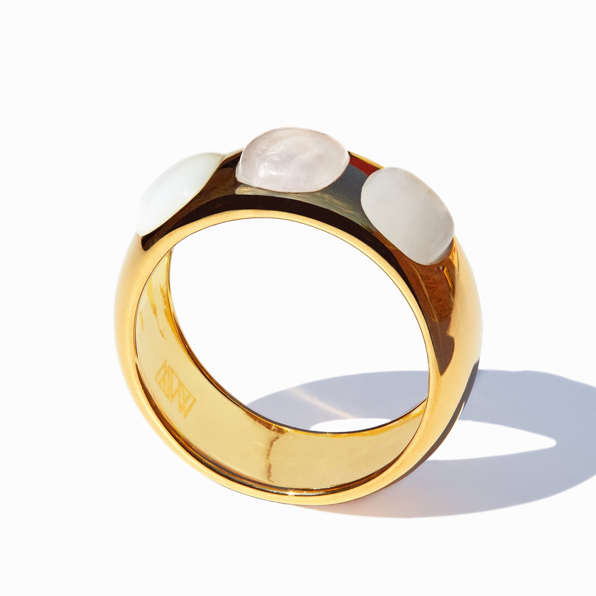 Souk Ring | 18K Gold Plated | Mother of Pearl/Rose Quartz/Moonstone