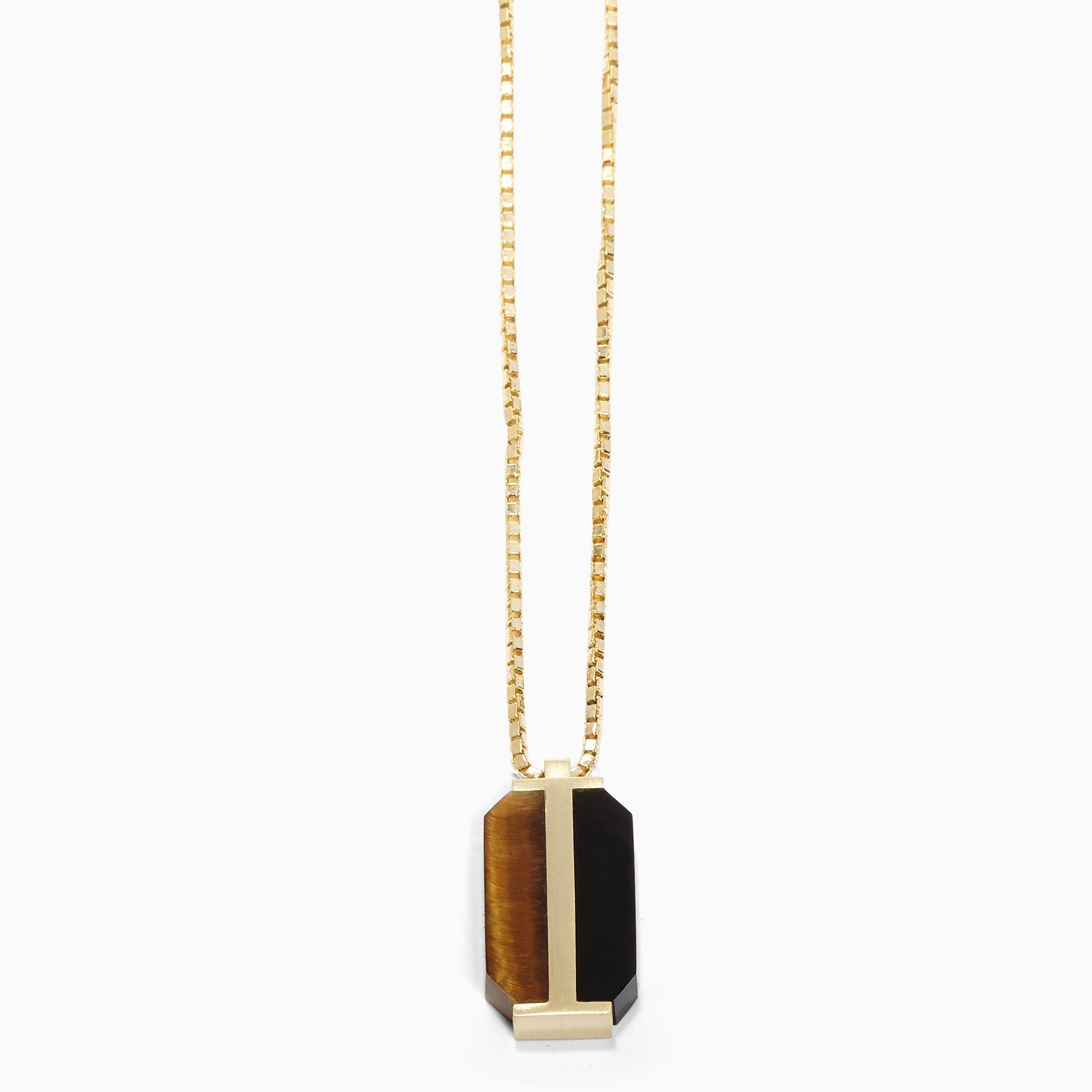 Twin Pendant | Brass | Tiger's Eye