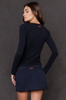 Women | Mini Tonal Stripe Snap Front Cardi | Past Midnight