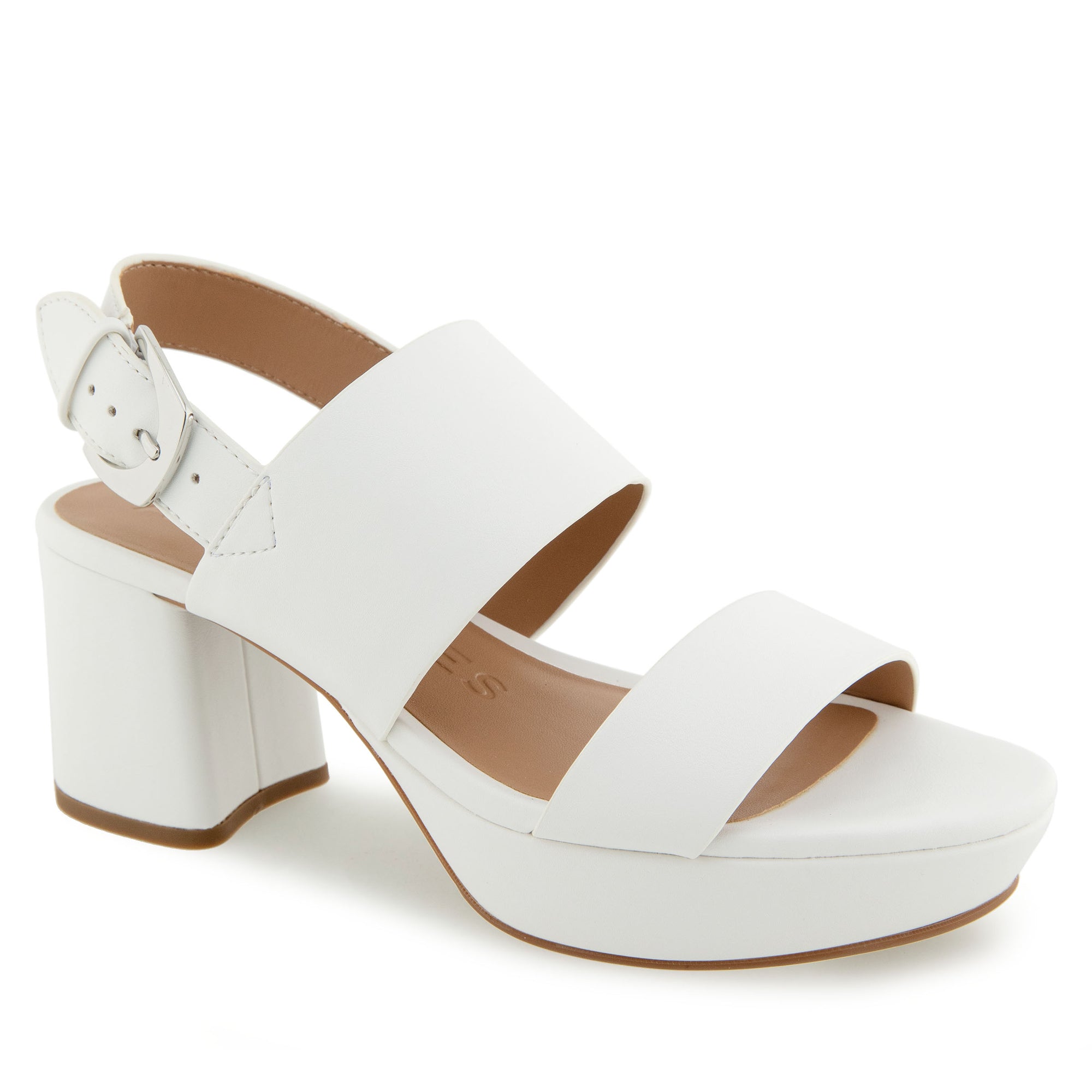 Camilia Sandal Platform | Bright White Faux Soft Nappa