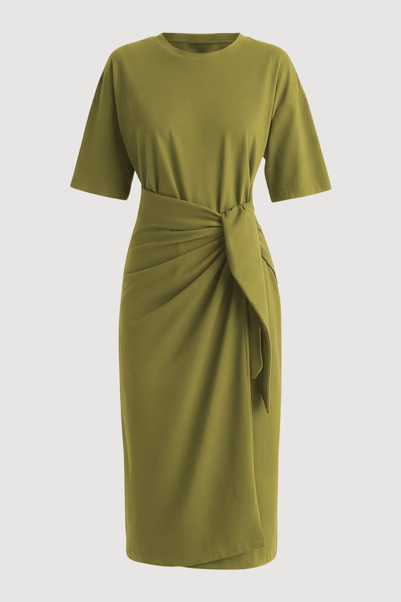Noa Organic Cotton T-Shirt Wrap Dress (Petite) | Acid Green