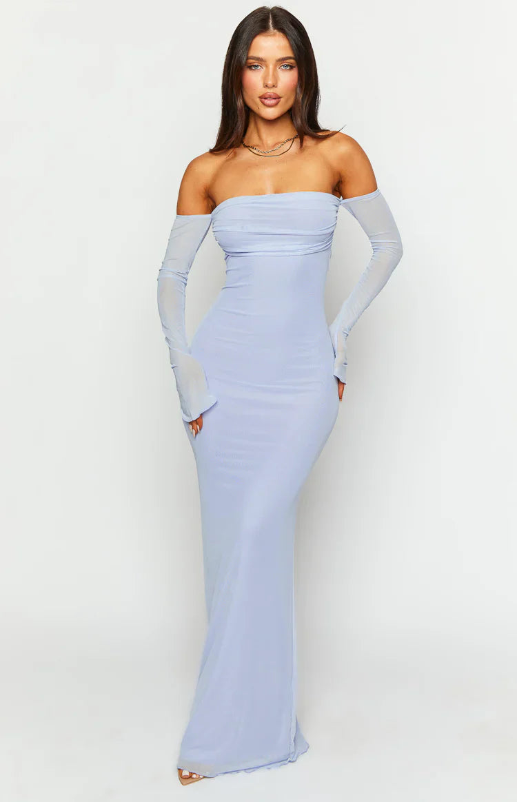 Odette Long Sleeve Formal Maxi Dress | Lilac