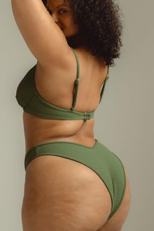 Lulu Bikini Bottom | Olive Micro Scrunch