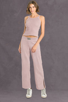 Women | Vintage Boxer Split Leg Sweatpant | Mauve