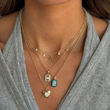 Pave Initial Dog Tag Pendant Necklace - Adina's Jewels