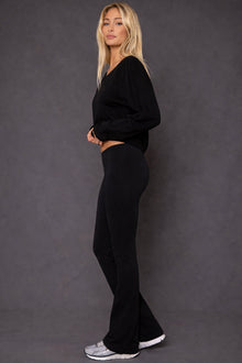Women | Plush Fleece Cropped Sweatshirt | Black