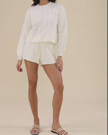 Cable Sweater Short | Ivory