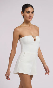 Liz Crepe Romper | White