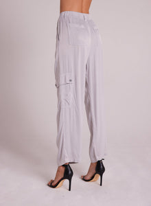 Pleated Cargo Trousers - Silver Streak