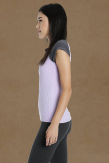 Women | Split Crew Muscle Vintage Tee | Lilac