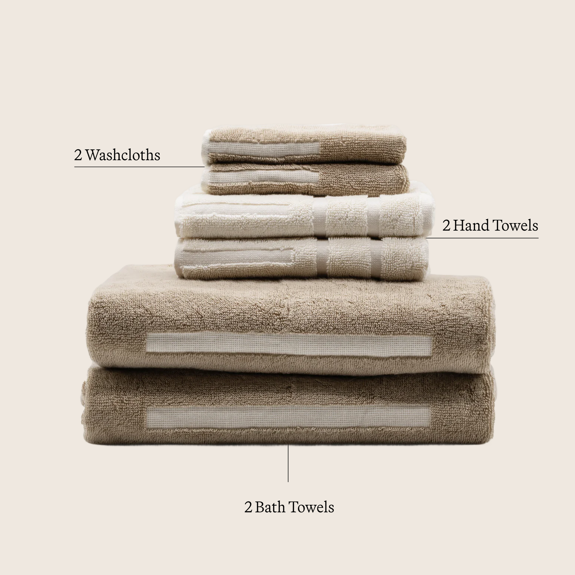 Sorrel Australian Cotton Towels | Tan/Ecru
