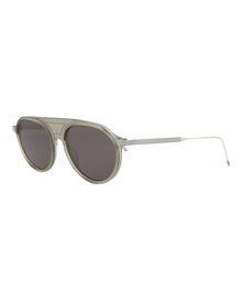 Thom Browne Aviator Acetate Sunglasses | Navy/Gold