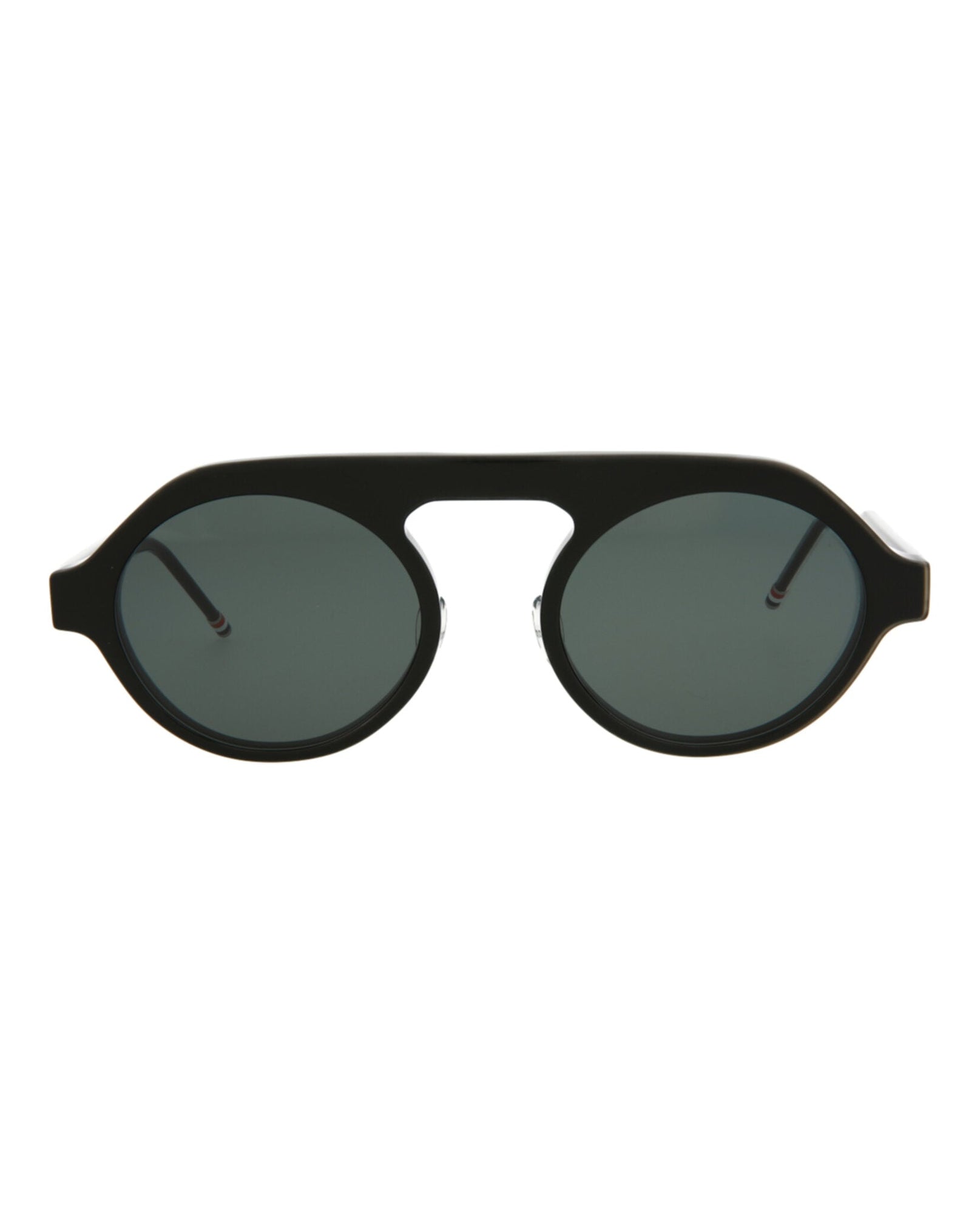 Thom Browne Round Acetate Sunglasses | Silver/Grey