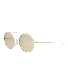 Thom Browne Round Metal Sunglasses | Gold/Black