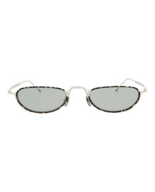 Thom Browne Round Metal Sunglasses | Navy/Gold