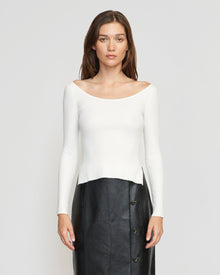 Renee | Thais Off-Shoulder Ribbed Sweater in Size Small
