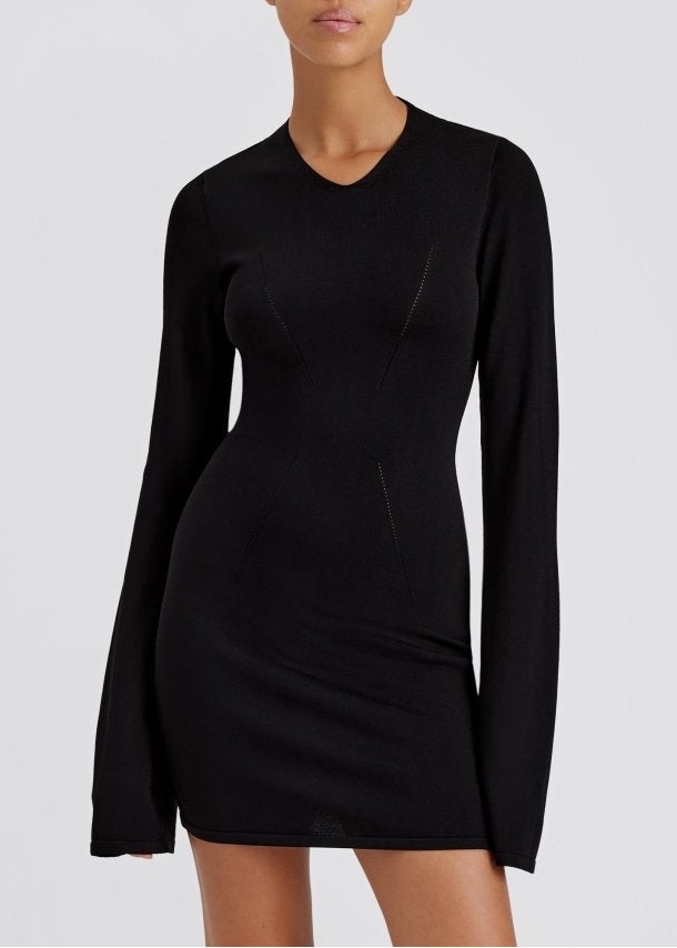 Womens | Narcia Knit Openback Mini Dress | Noir