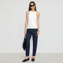 Tory Split-Back Ribbed Tank | White