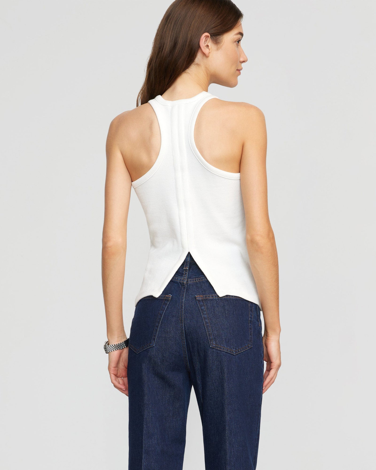 Renee | Tory Ribbed Split-Back Tank in Size Small