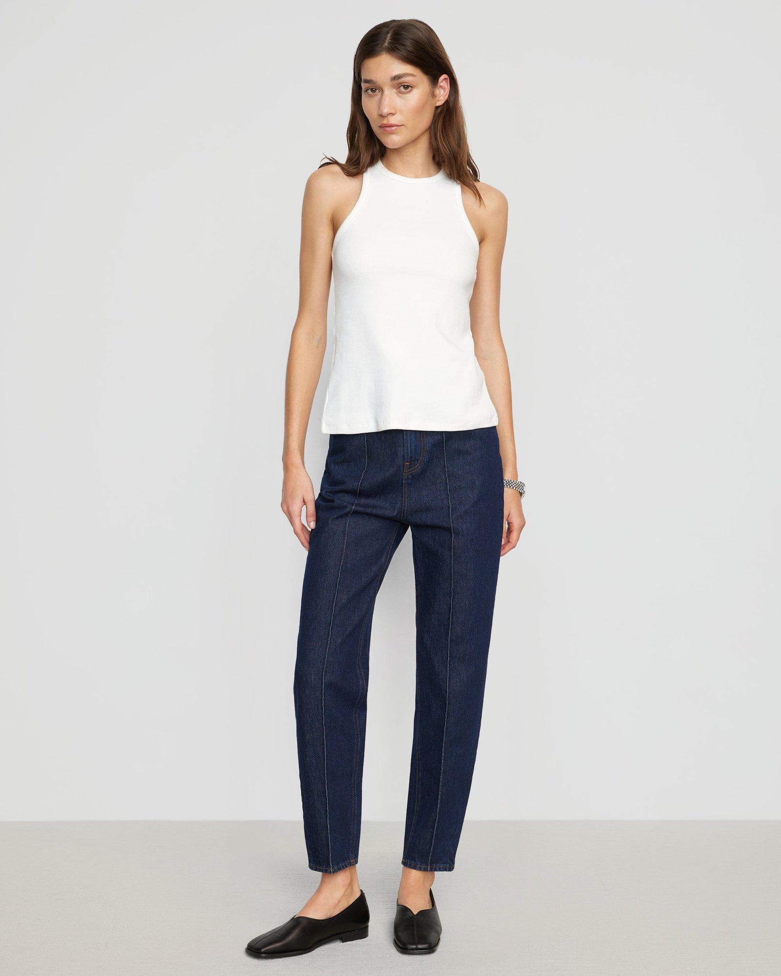 Renee | Tory Ribbed Split-Back Tank in Size Small