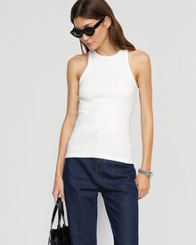 Renee | Tory Ribbed Split-Back Tank in Size Small