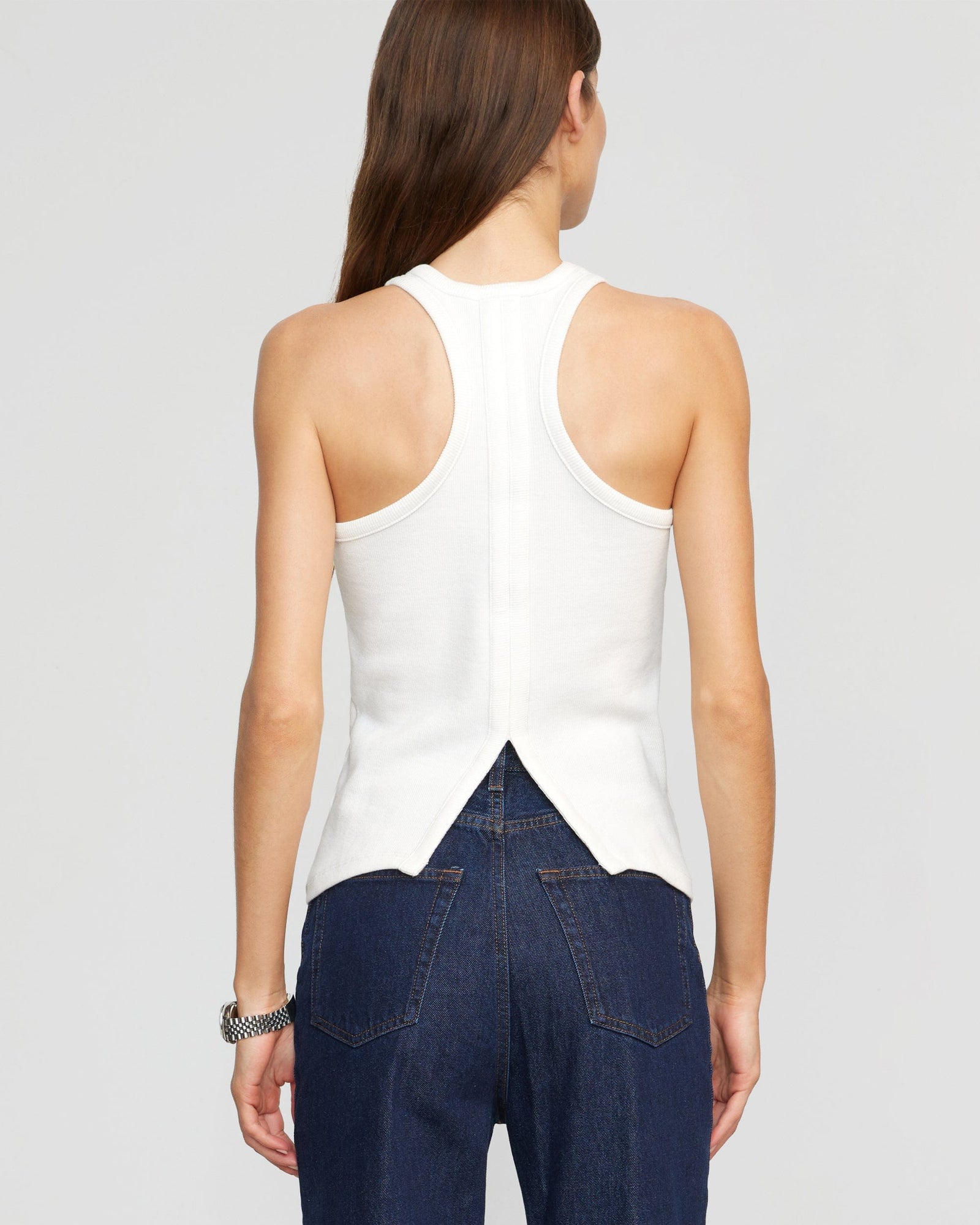 Renee | Tory Ribbed Split-Back Tank in Size Small