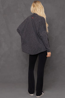 Women | Striated Slouchy Cardigan | Black
