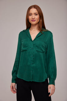 Two Pocket Bishop Sleeve Shirt - Emerald Pine