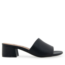 Como Sandal Block Heel | Black Faux Lizard