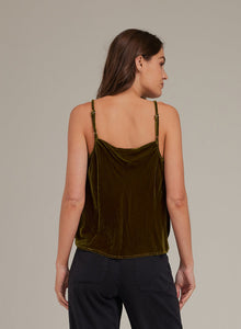 Cowl Neck Camisole - Olive Gold