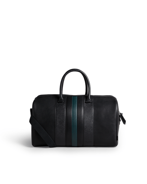Men | Striped Pu Holdall | Black