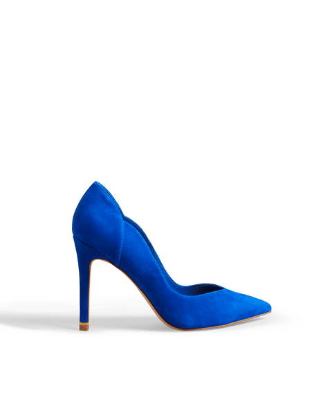 Women | Suede 100Mm Court Shoe | Bright Blue