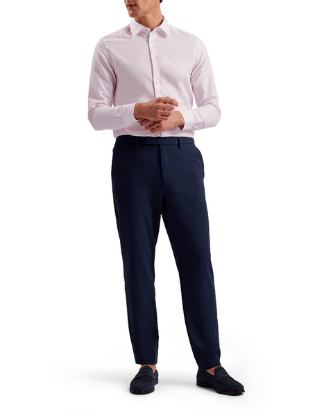 Men | Romeos Long Sleeve Linen Shirt | Mid Pink