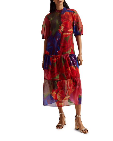 Women | Organza Tropical Bloom Mi | Multicolor