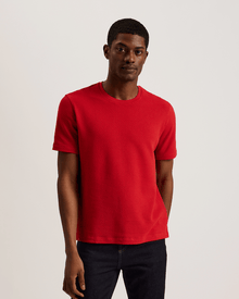 Men | Curlys Short Sleeve Reg Textured T Shirt | Burgundy