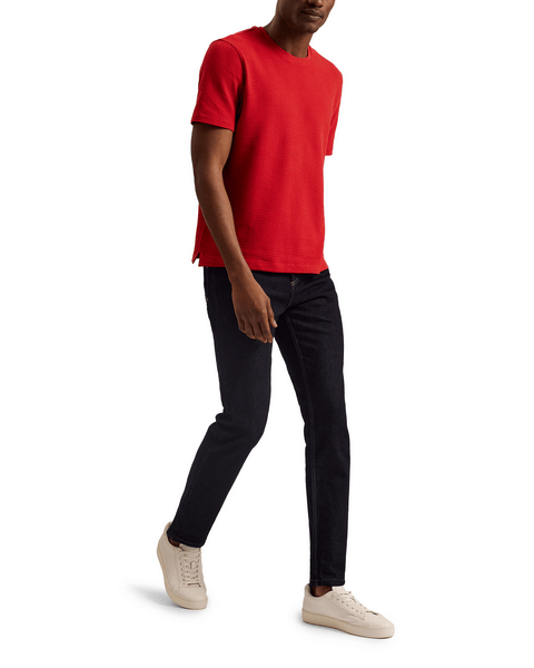 Men | Curlys Short Sleeve Reg Textured T Shirt | Burgundy