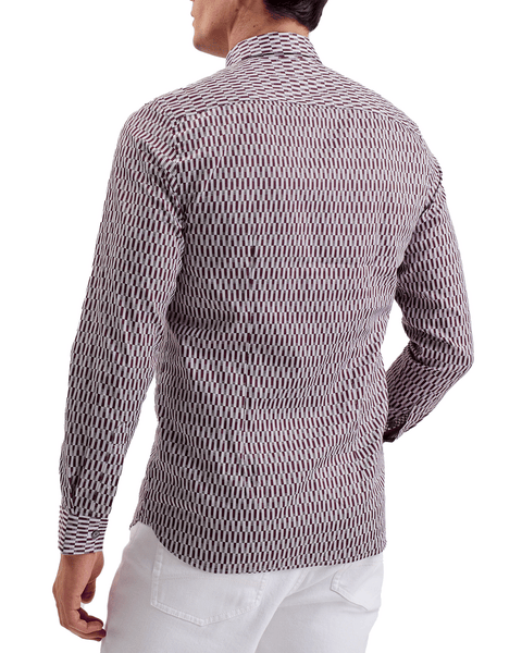 Men | Frestin Long Sleeve Retro Stripe Geo Sh | Red