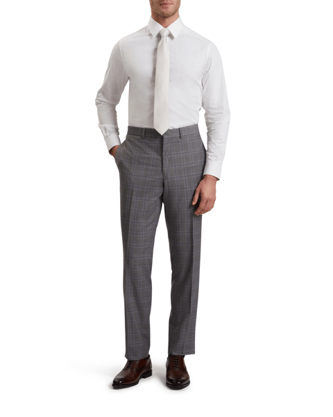 Men | Classic Wool Suit Trouser | Light Pastel Grey (V1)