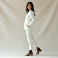 Image 2 of the Heeled Chelsea Commuter Boot Brown on model