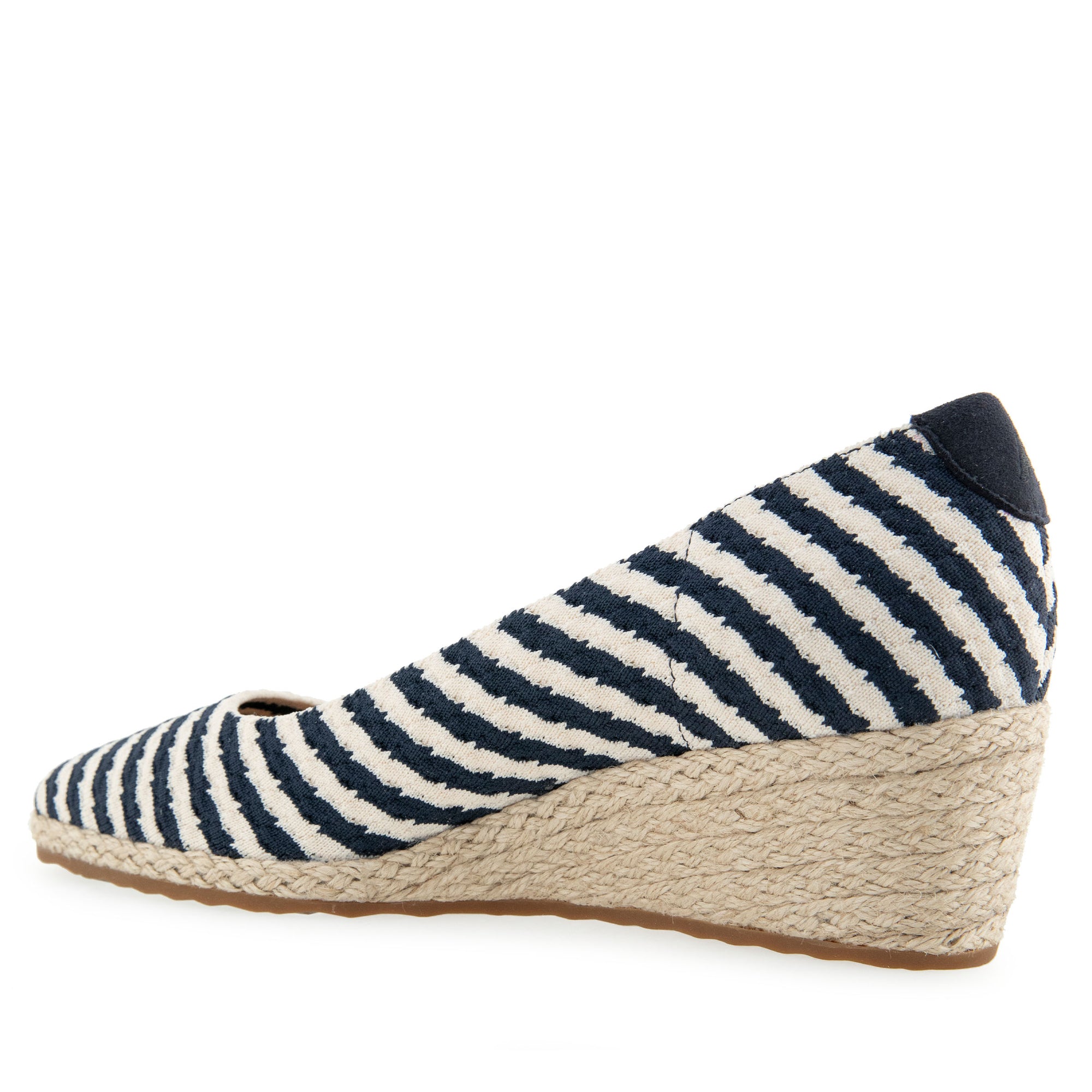 Roma Dress Wedge | Eggnog/Navy Knit Fabric